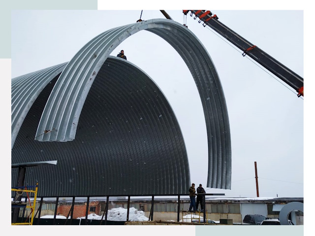 Полукруглые ангары в Туле